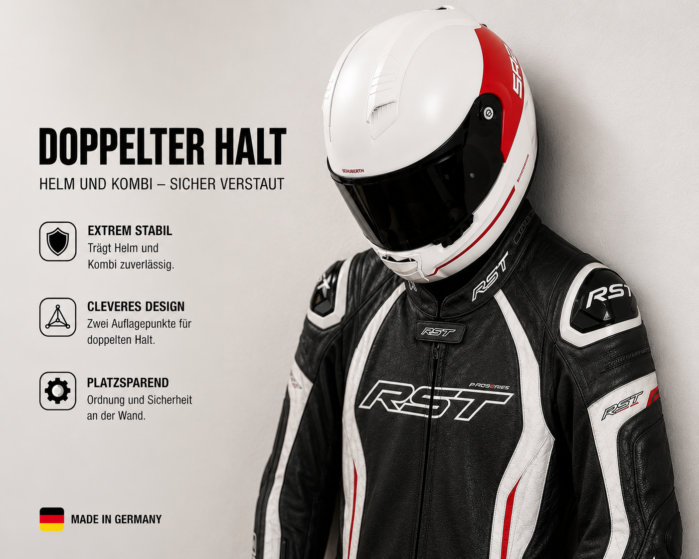 CYVORI Helmhalterung – Motorradhelm Wandhalter | 3D-Druck, Made in Germany