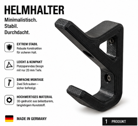 CYVORI Helmhalterung – Motorradhelm Wandhalter | 3D-Druck, Made in Germany